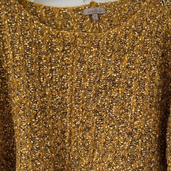 Wonderly Chunky Knit Mustard Yellow Sweater Textured Size M - Picture 3 of 8